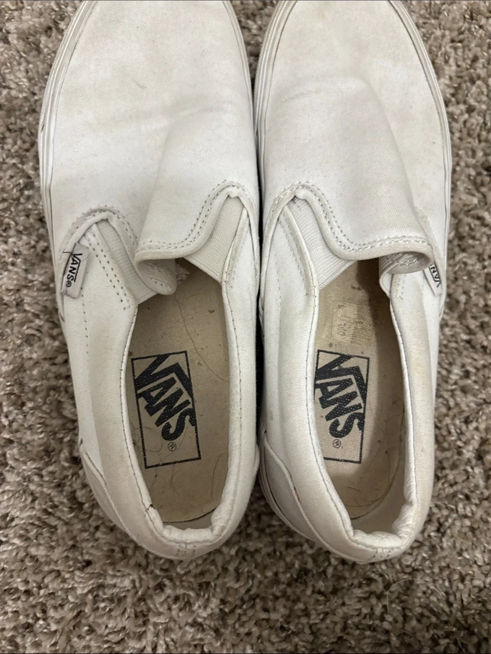 Vans Slip-On Canvas Sneakers in Off-White